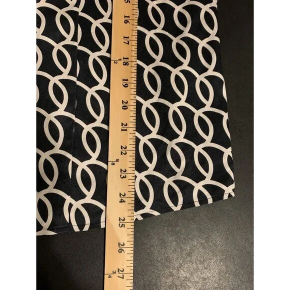 Chicos Size 3 Womens XL No Iron Shirt Black White Button Up 100% Cotton - Picture 7 of 7